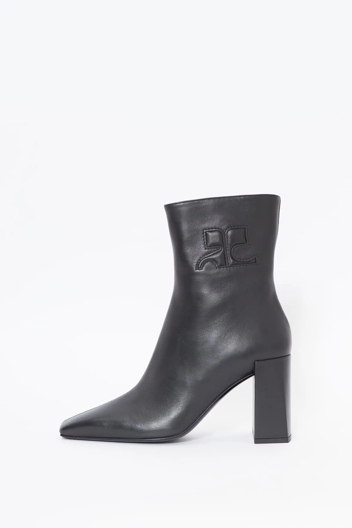 COURREGES BLACK HERITAGE ANKLE BOOTS