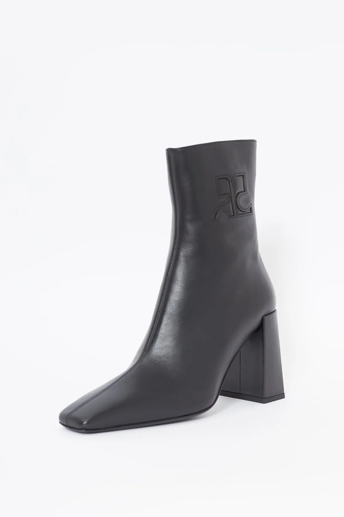 COURREGES BLACK HERITAGE ANKLE BOOTS