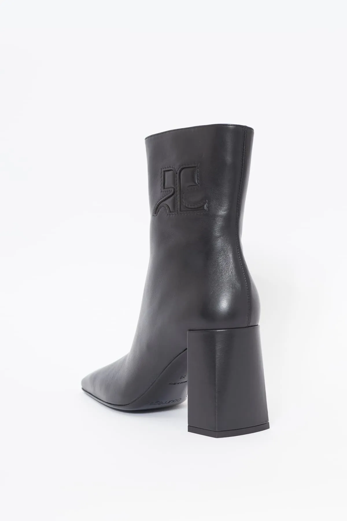 COURREGES BLACK HERITAGE ANKLE BOOTS