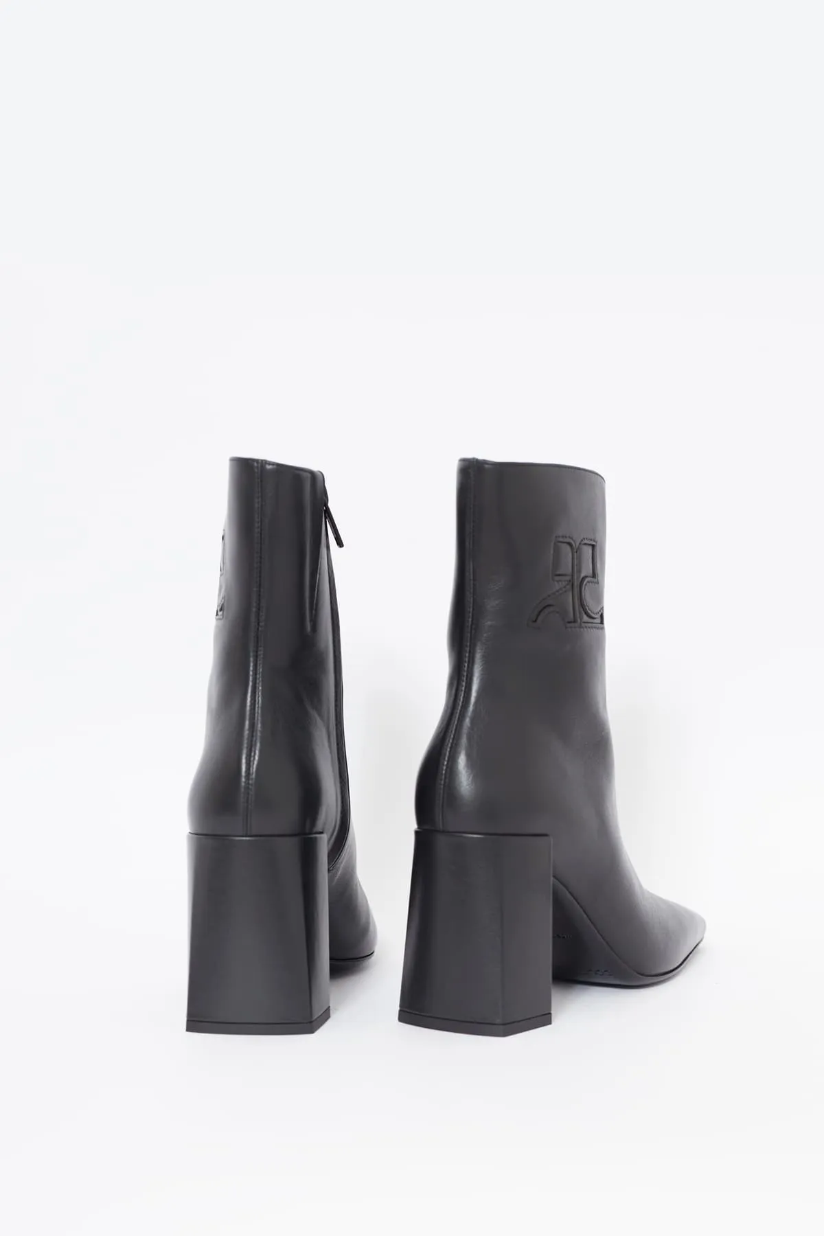 COURREGES BLACK HERITAGE ANKLE BOOTS