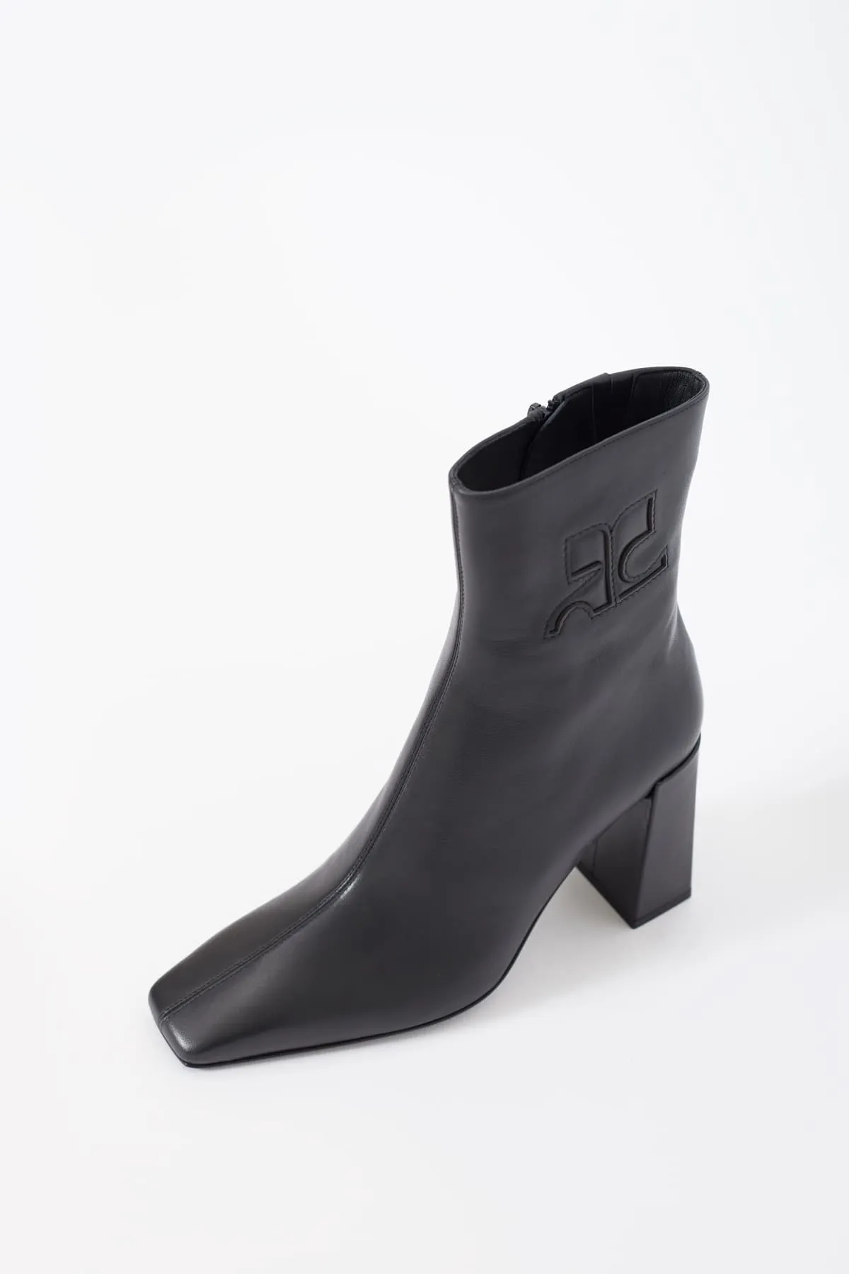 COURREGES BLACK HERITAGE ANKLE BOOTS