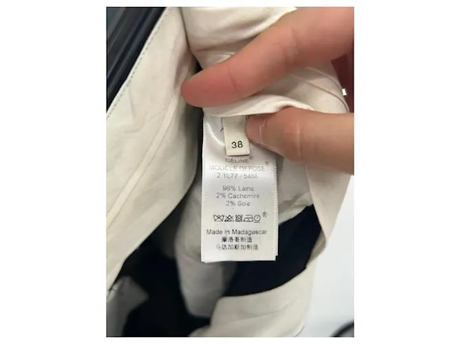 Céline Pantalón CELINE T.fr 38 Lana Negro 