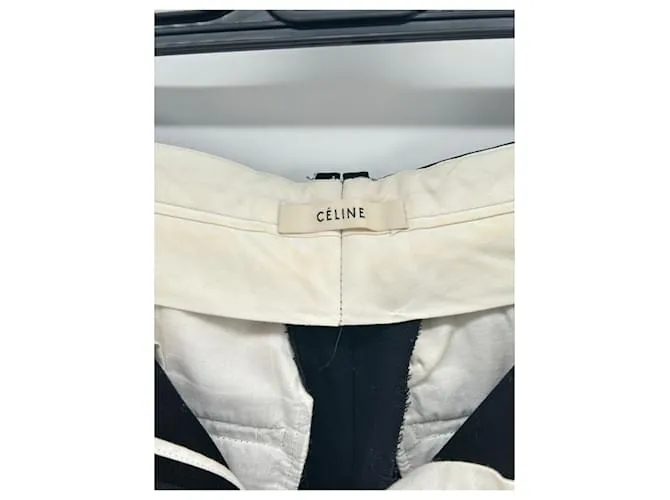 Céline Pantalón CELINE T.fr 38 Lana Negro 