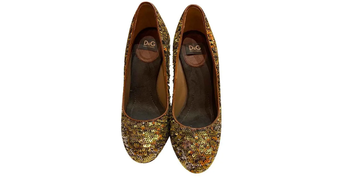 D&G Tacones Dorado 