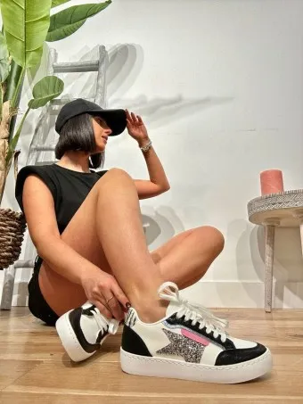 Deportiva Streetwear Glitter RYLANCE Negro