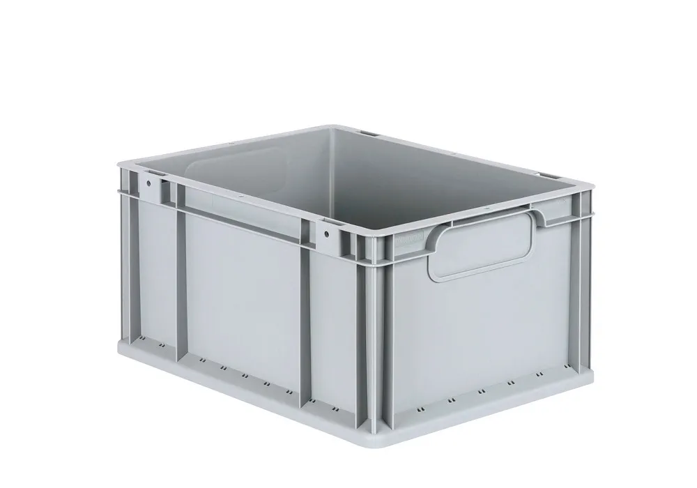 EUROCONTENEDOR APILABLE CLASSICLINE B, TIRADOR GRIS, PP, 400 X 300 X 220 MM, PACK = 8 UDS.