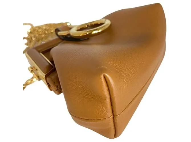 Fendi 7AS051 Primer Pouch en cuero marrón Castaño 