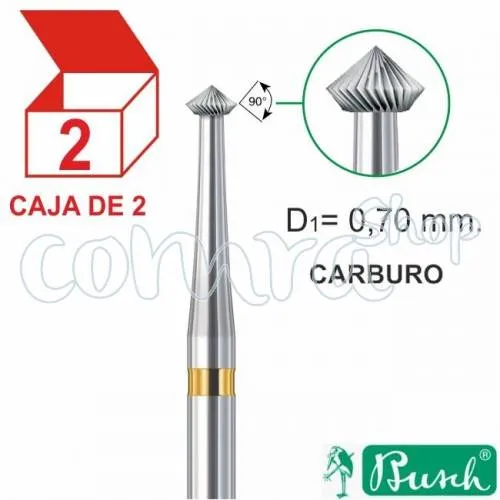 Fresa Carburo 414AU 0,70mm. Doble Cono C/2
