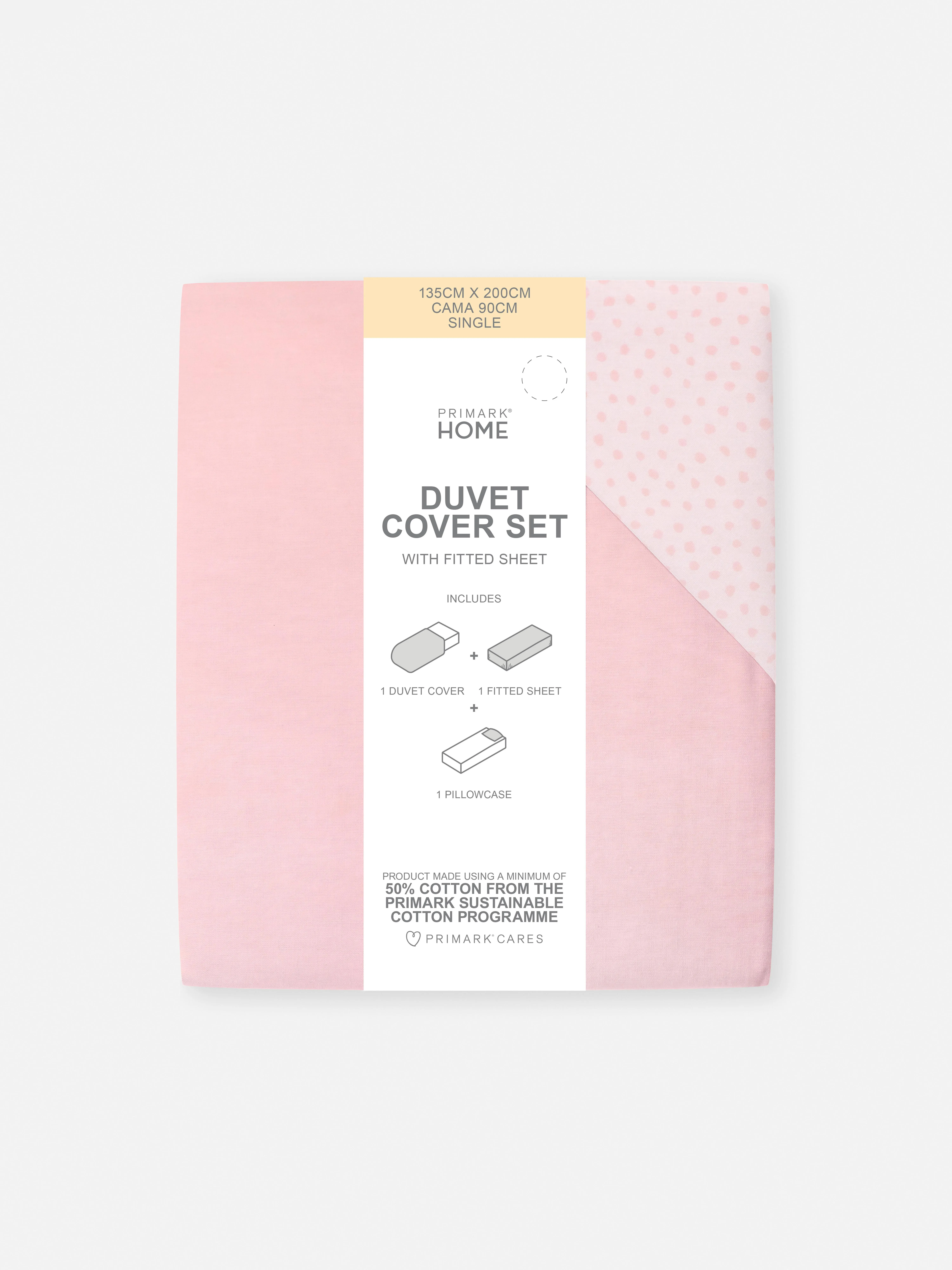 Funda nórdica reversible pastel para cama individual