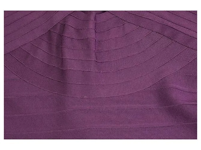 Herve Leger púrpura vendaje Bodycon sin mangas Mini longitud vestido talla M 