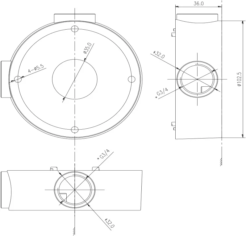 HIKVISION DS1260ZJ BASE DE METAL  CAJA DE CONEXIONES PARA CáMARAS BULLET
