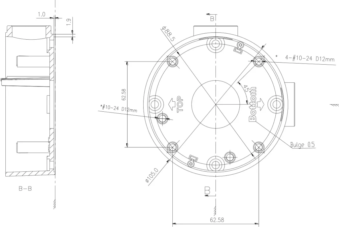 HIKVISION DS1260ZJ BASE DE METAL  CAJA DE CONEXIONES PARA CáMARAS BULLET