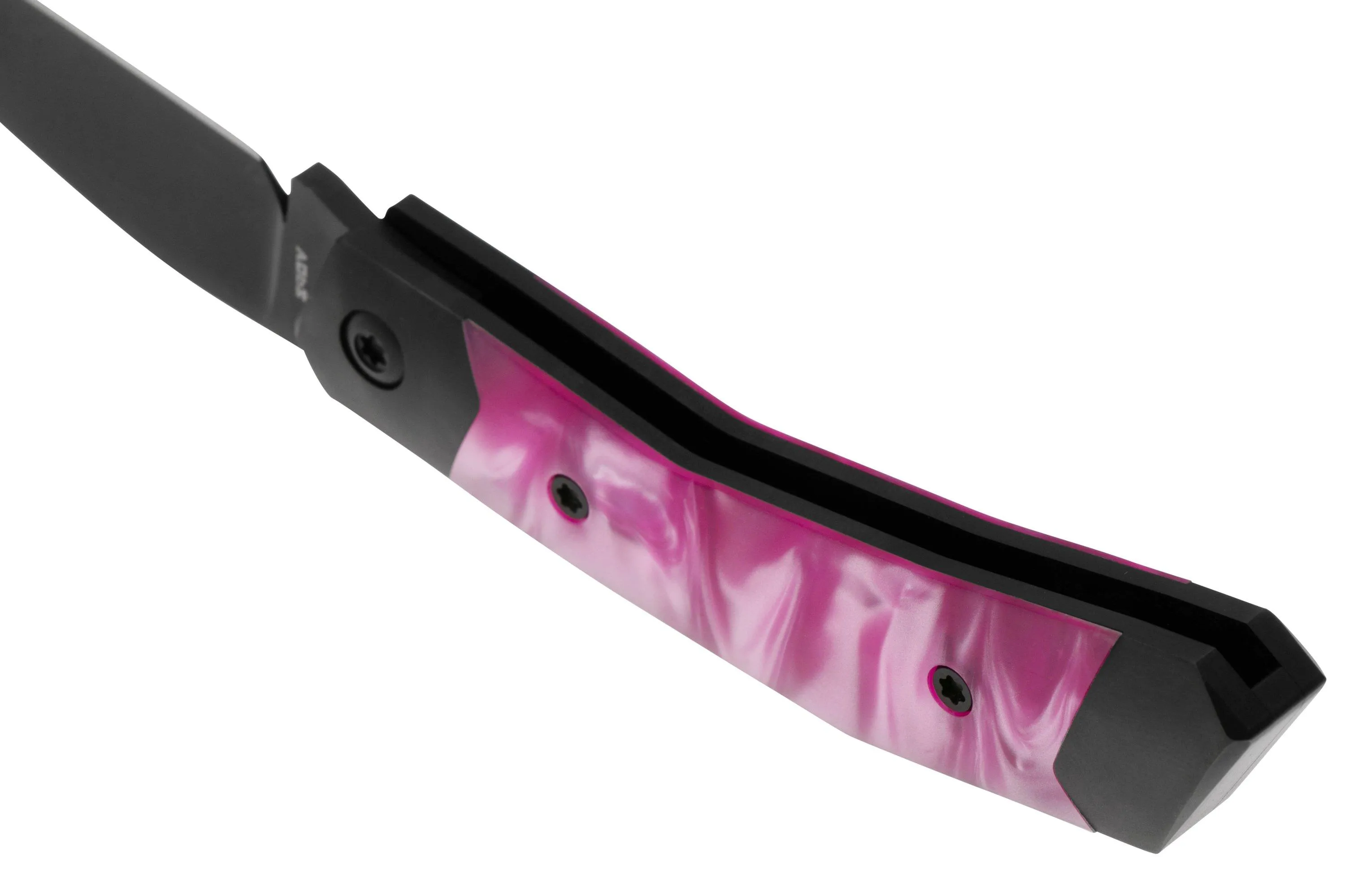 JACK WOLF MINI CYBORG MCYBORG023PNK KIRINITE COSMIC PINK, BLACK DLC, NAVAJA SLIPJOINT