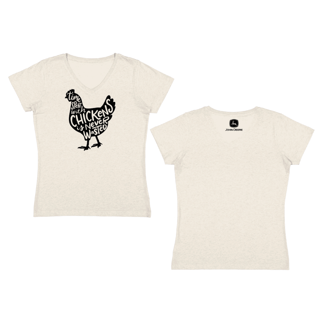 JOHN DEERE JW8802Y9JDRS8JM CAMISETA PARA MUJER 100% ALGODON BEIGE TALLA M