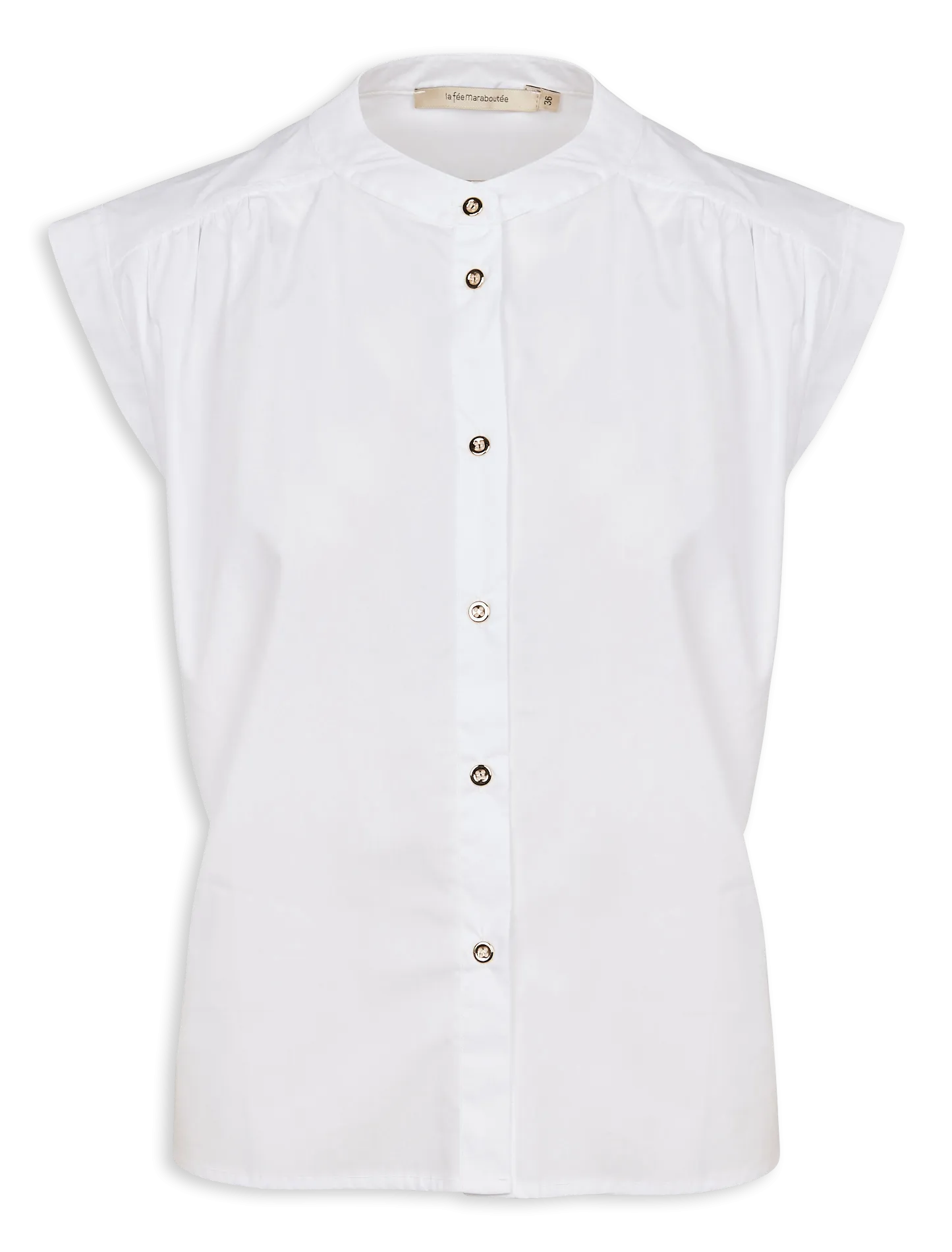 LA FEE MARABOUTEE Camisa recta de algodón en blanco