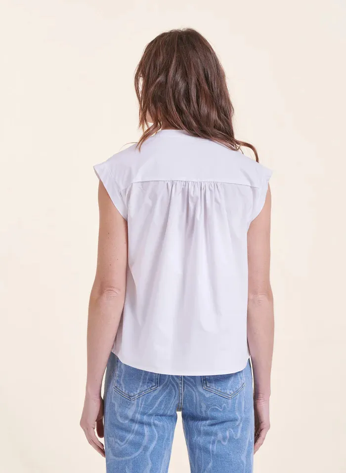 LA FEE MARABOUTEE Camisa recta de algodón en blanco