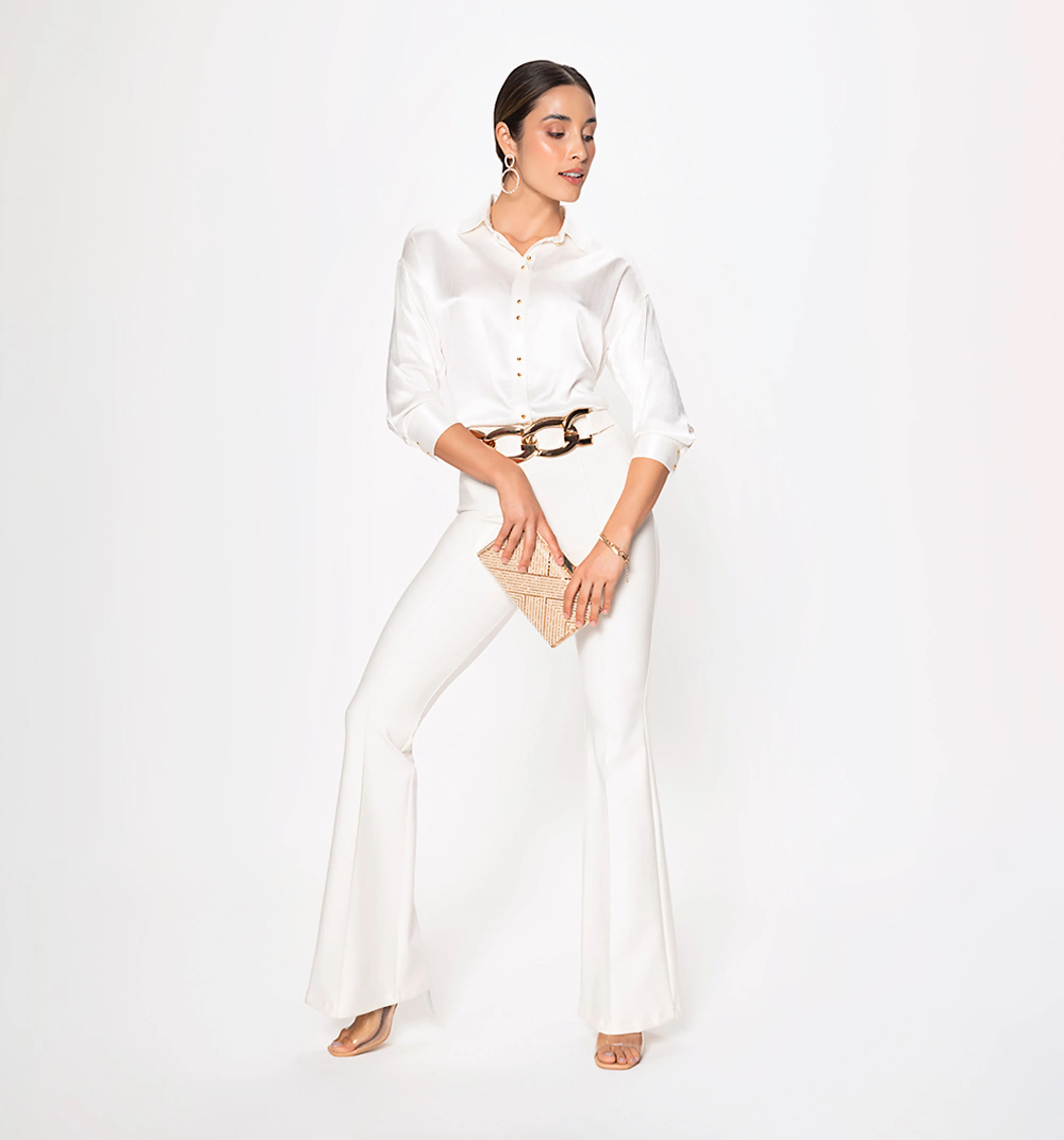 Leggins tiro alto bota campana con insum