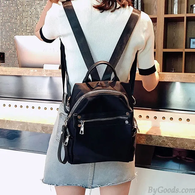 LEISURE COLLEGE MULTIFUNCTION SHOULDER BAG RED BLACK NYLON STUDENT BACKPACK