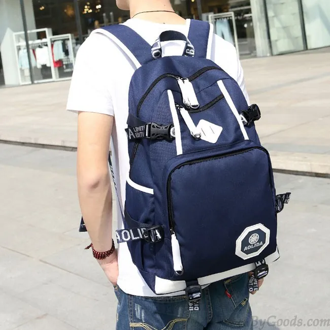 Leisure Oxford Belt College Bag Travel Waterproof Large Capacity Canvas School Backpack 