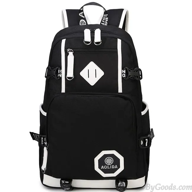 Leisure Oxford Belt College Bag Travel Waterproof Large Capacity Canvas School Backpack 