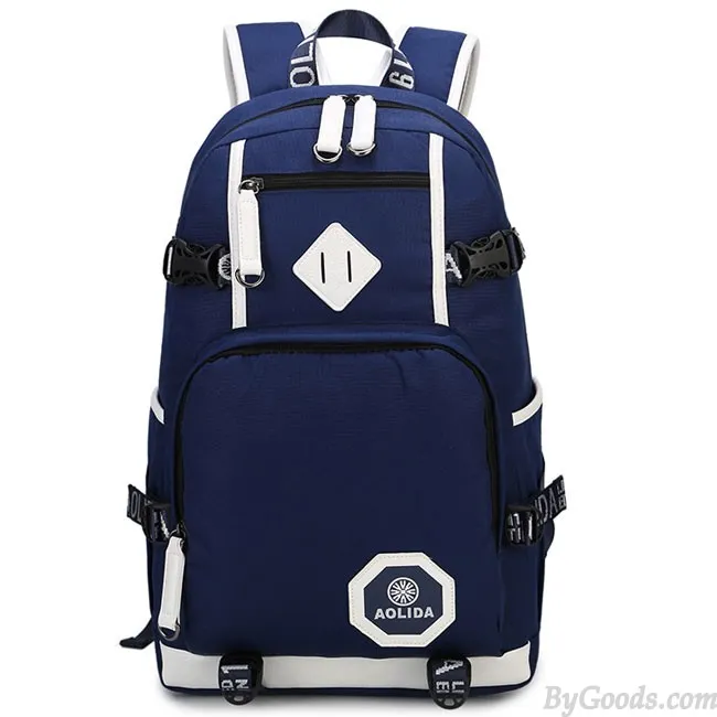 Leisure Oxford Belt College Bag Travel Waterproof Large Capacity Canvas School Backpack 