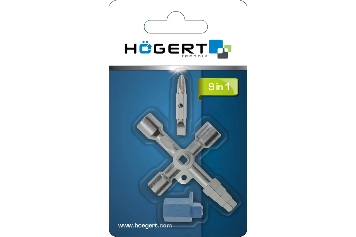 Llave universal para armarios, 9 puntas