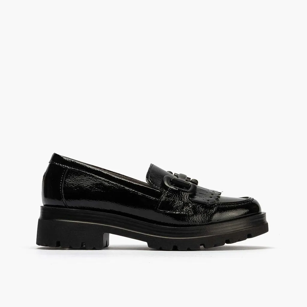 Mocasín en Charol para mujer color negro