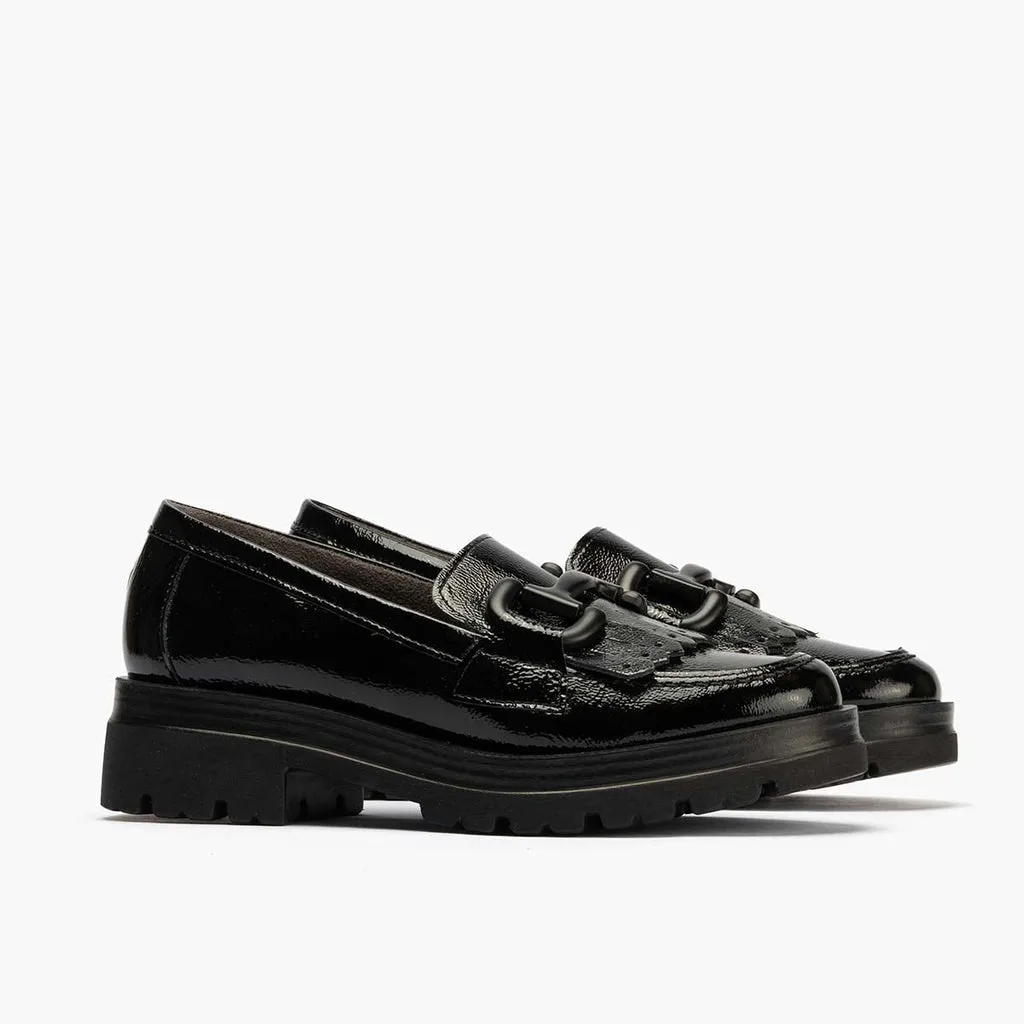 Mocasín en Charol para mujer color negro