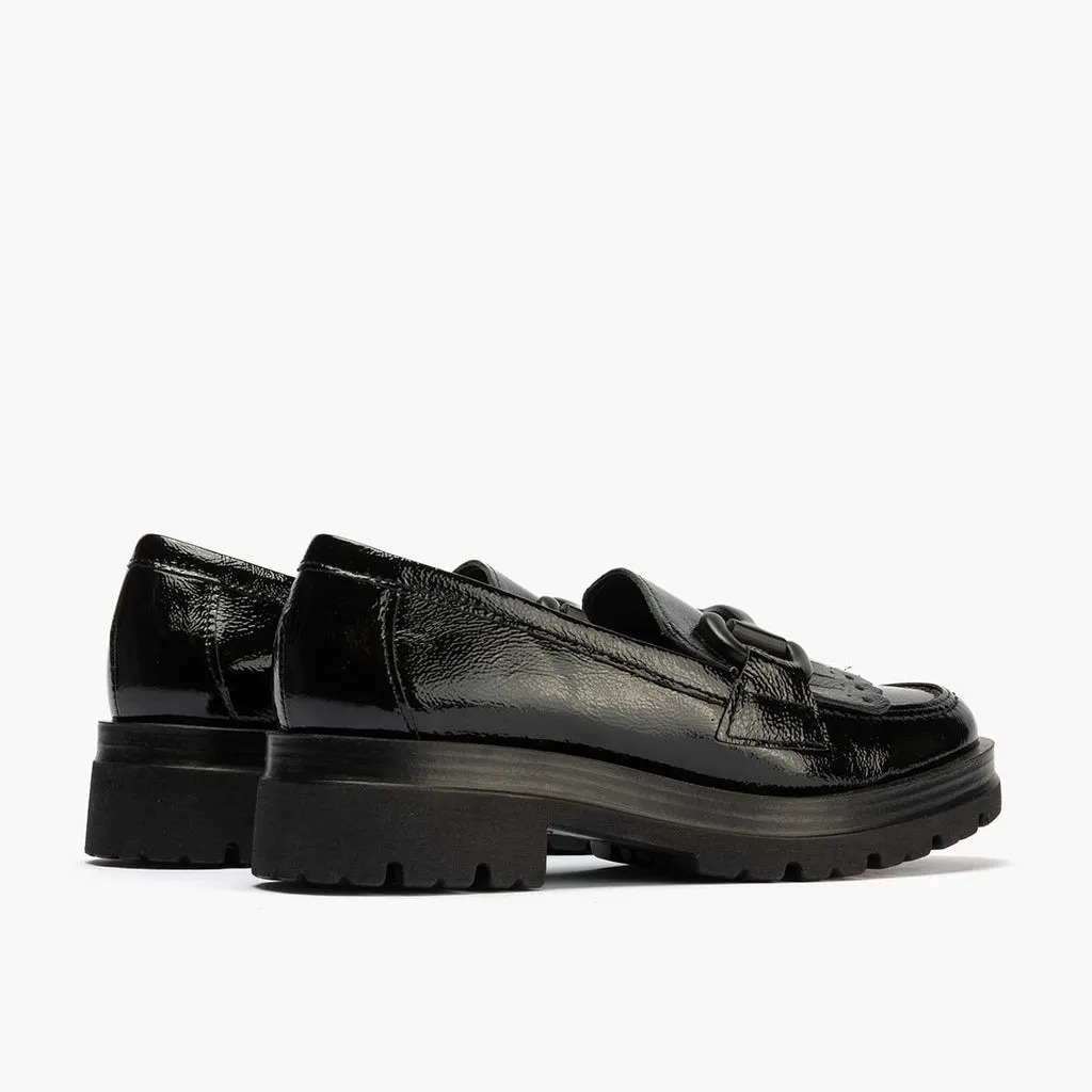 Mocasín en Charol para mujer color negro