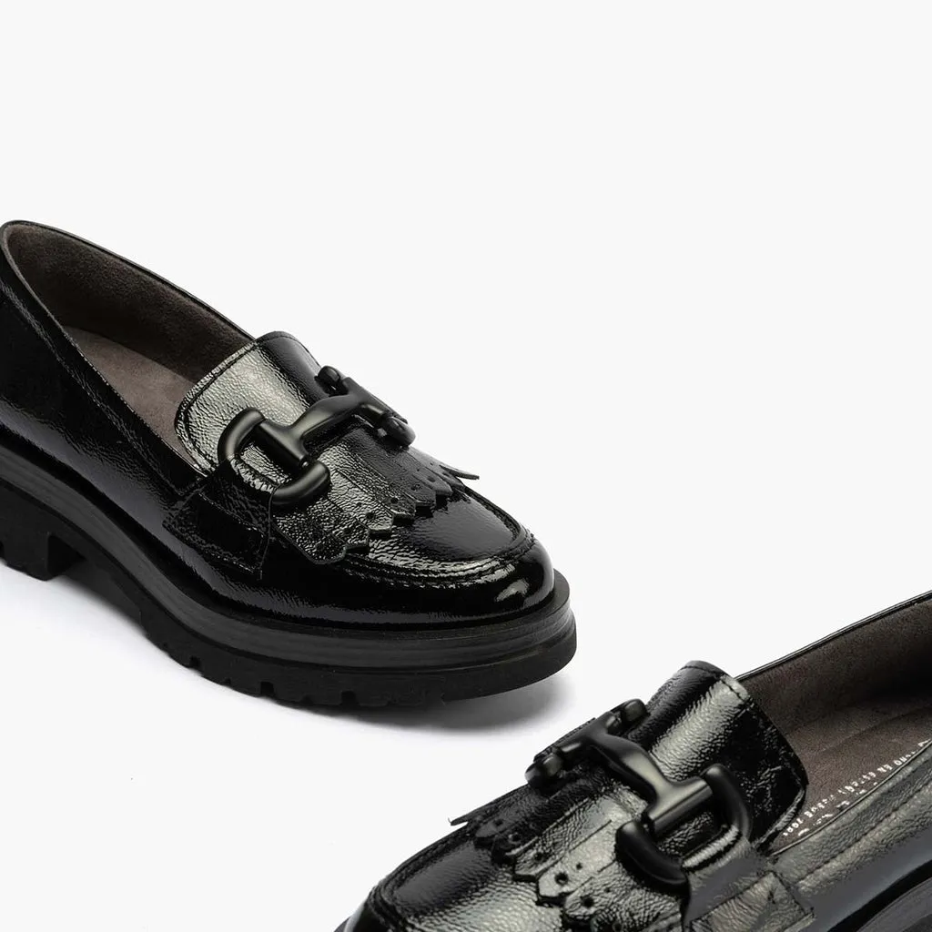 Mocasín en Charol para mujer color negro