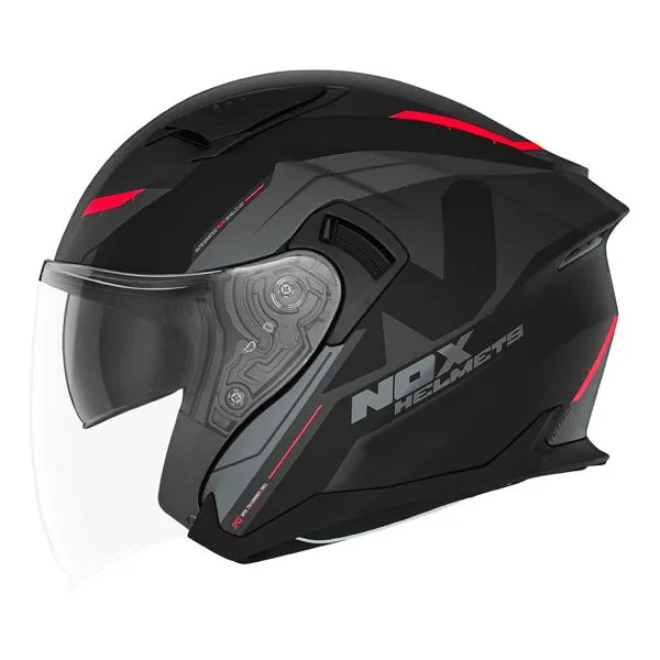 NOX N130 Klint Matt Black Red + Kit Bluetooth Lokui K10 