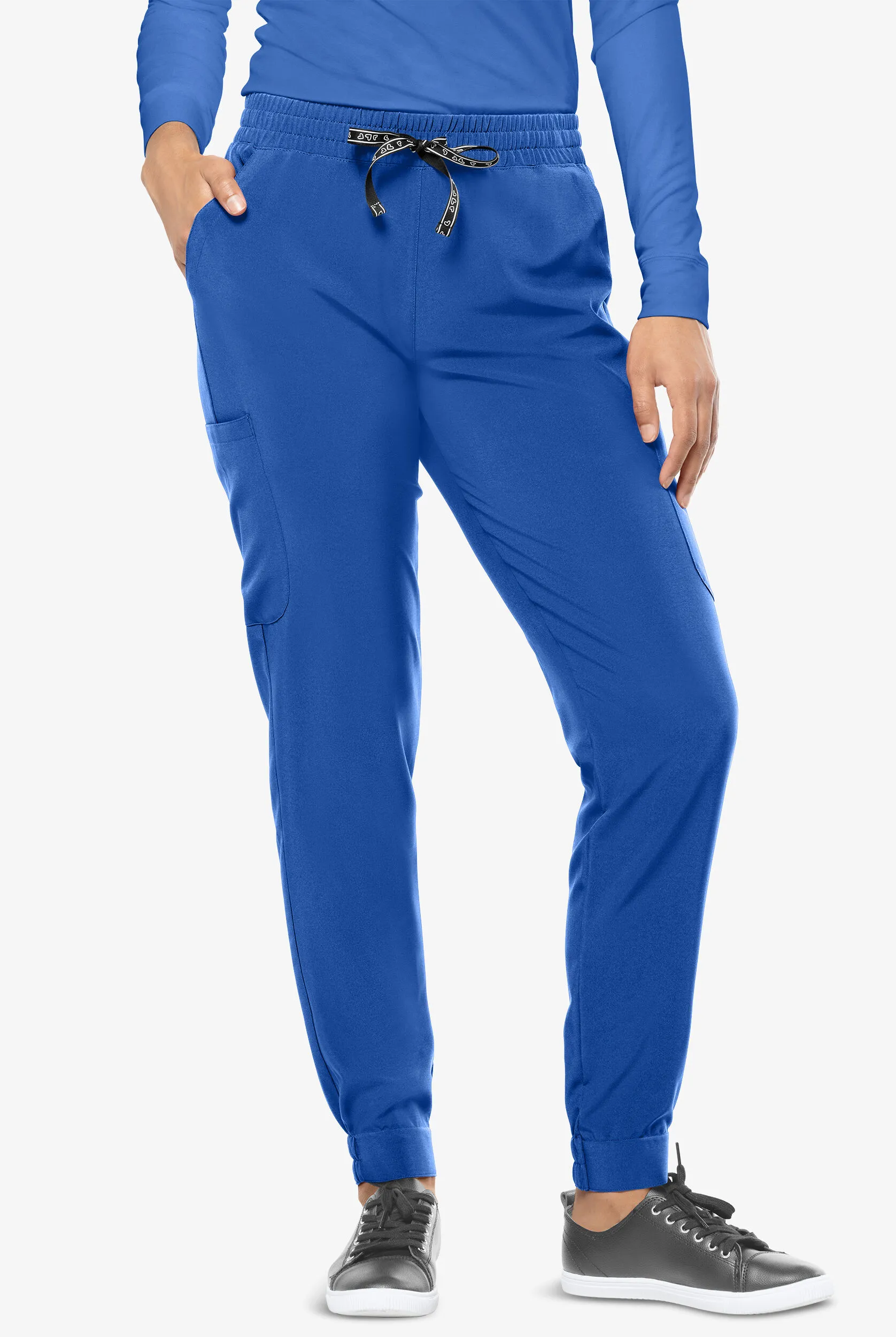 Pantalón médico Tasha and Me True STRETCH Petite estilo cargo jogger con 6 bolsillos para mujer
