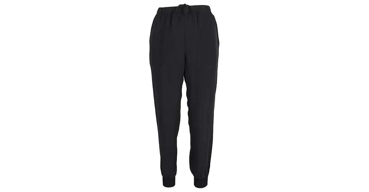 Pantalones Theory Lounge en Seda Negra Negro 