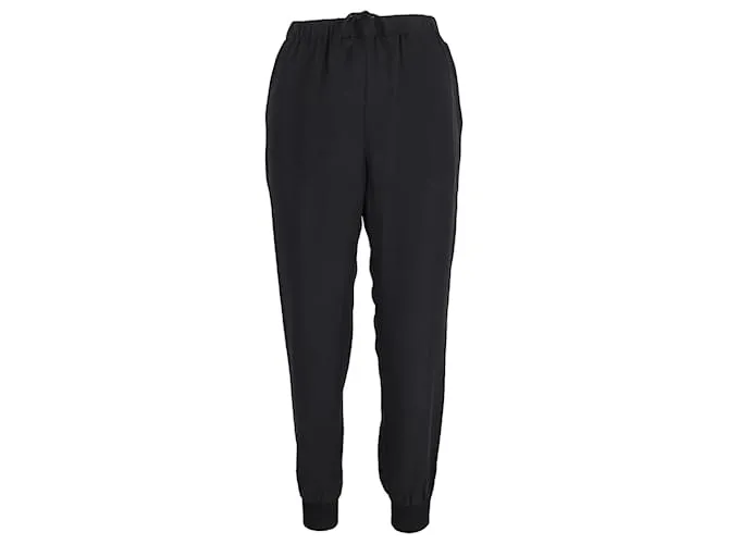 Pantalones Theory Lounge en Seda Negra Negro 