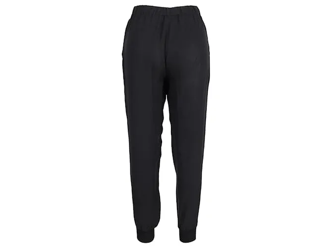 Pantalones Theory Lounge en Seda Negra Negro 