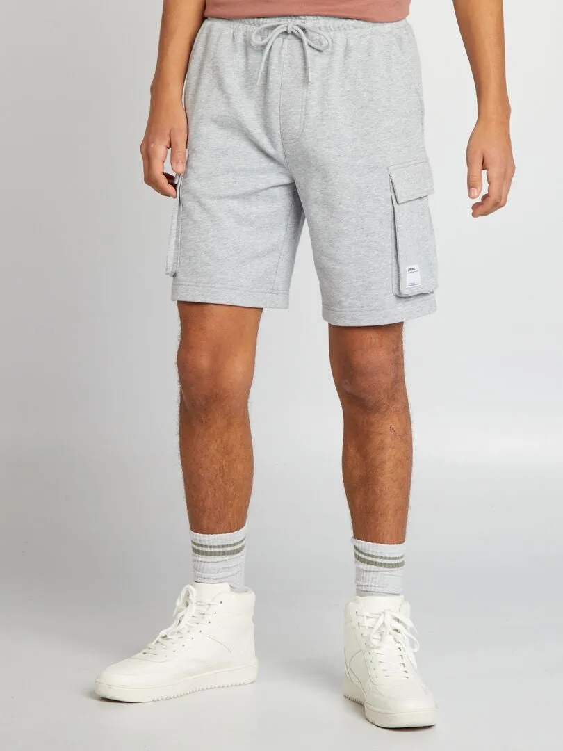 PANTALóN CORTO DE ALGODóN MULTIBOLSILLOS  GRIS