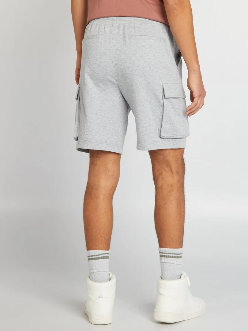 PANTALóN CORTO DE ALGODóN MULTIBOLSILLOS  GRIS