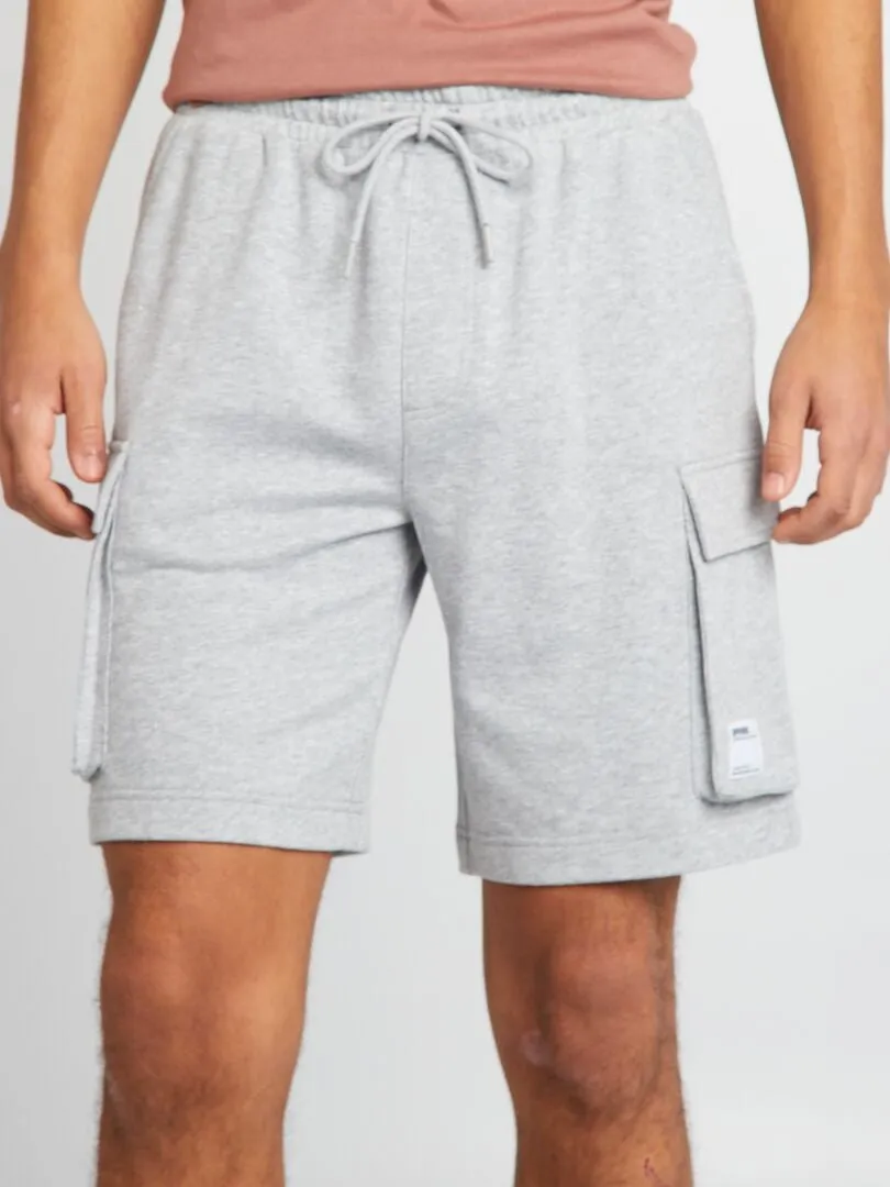 PANTALóN CORTO DE ALGODóN MULTIBOLSILLOS  GRIS