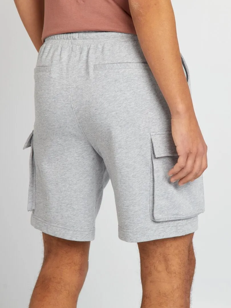PANTALóN CORTO DE ALGODóN MULTIBOLSILLOS  GRIS