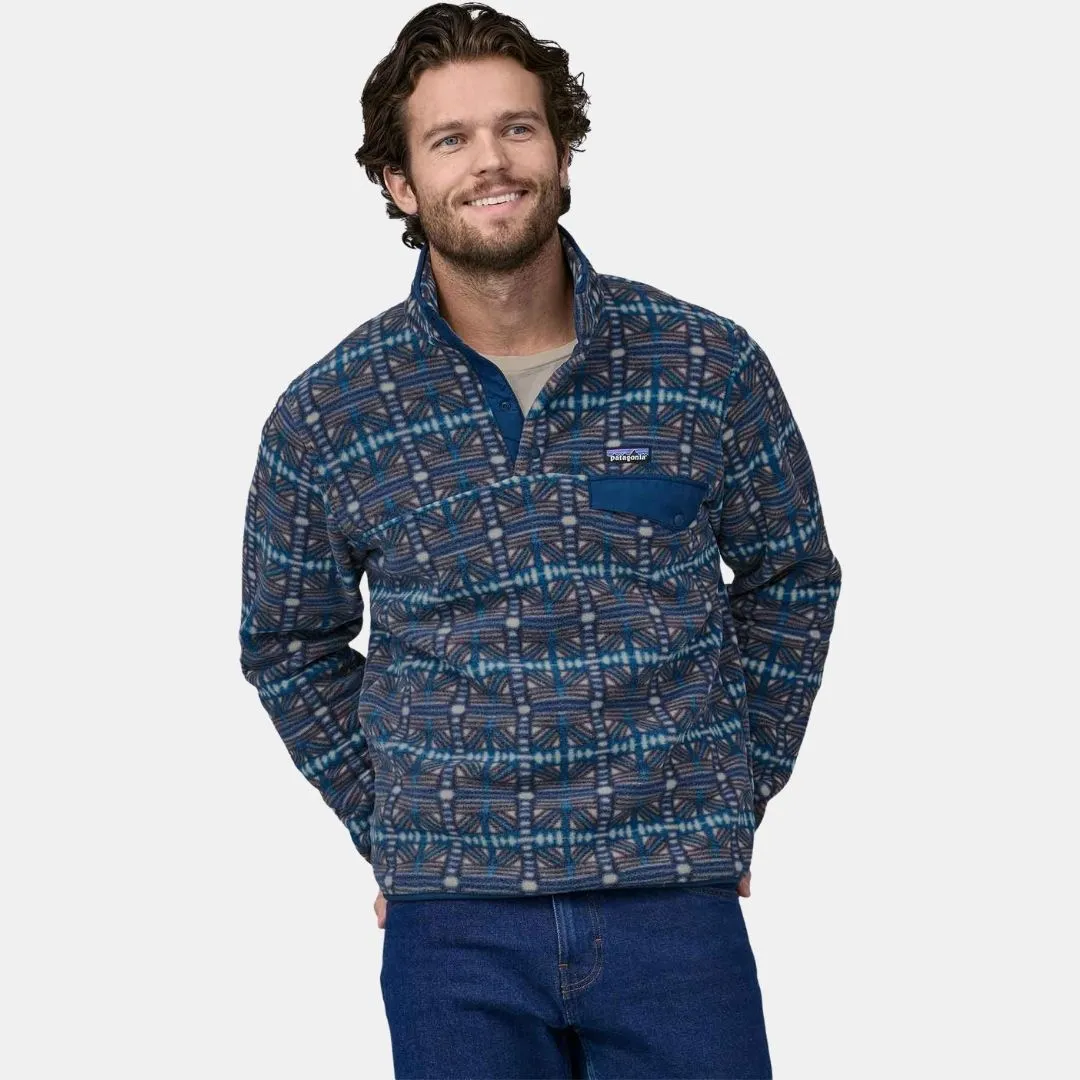 PATAGONIA MEN'S LIGHTWEIGHT SYNCHILLA SNAPT FLEECE PULLOVER SNOW BEAM: DARK NATURAL