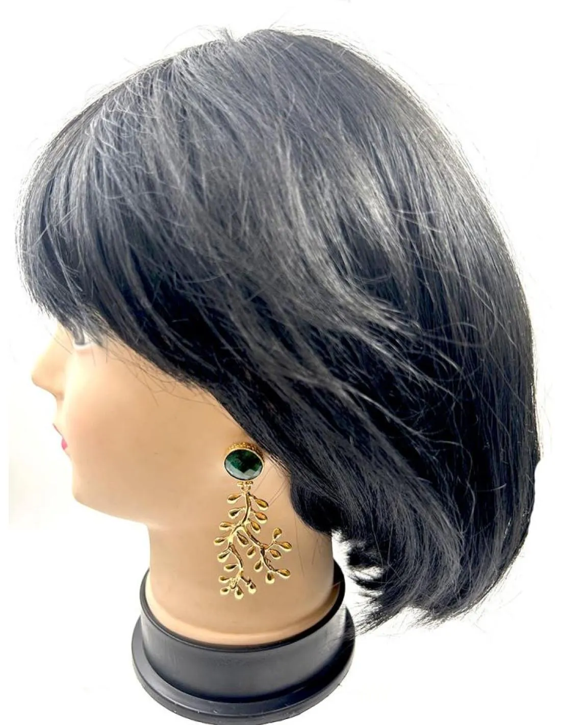 PENDIENTES LARGOS PARA BODAS DORADOS Y VERDES DE PIEDRA