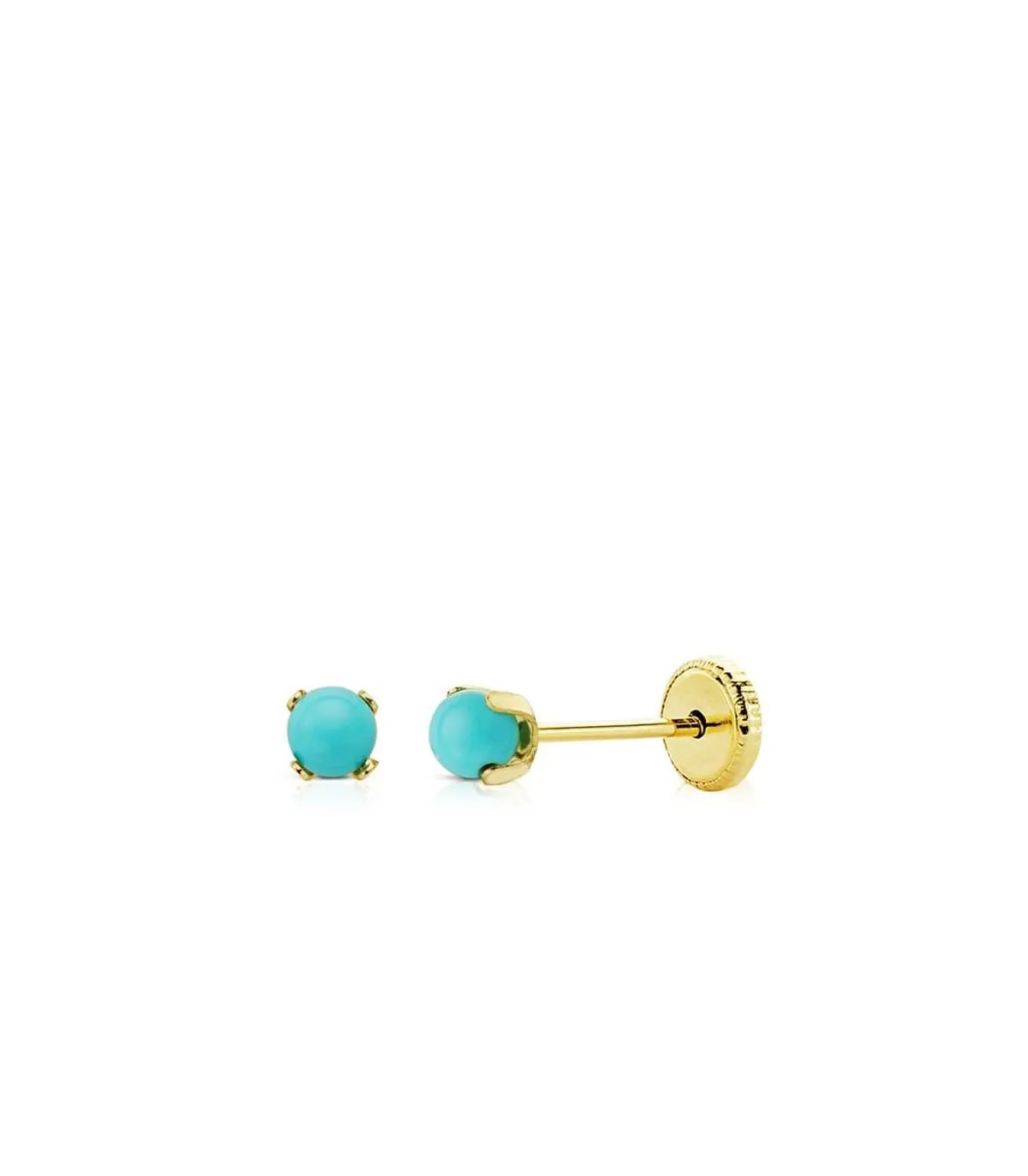 Pendientes Marianela Turquesa 3mm 18 Ktes