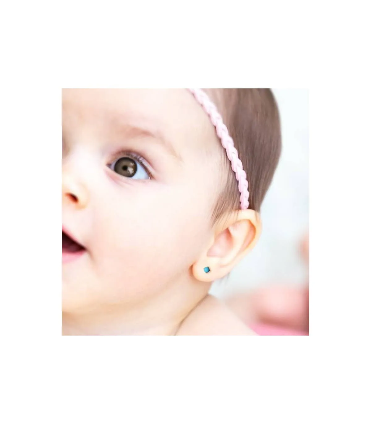 Pendientes Marianela Turquesa 3mm 18 Ktes