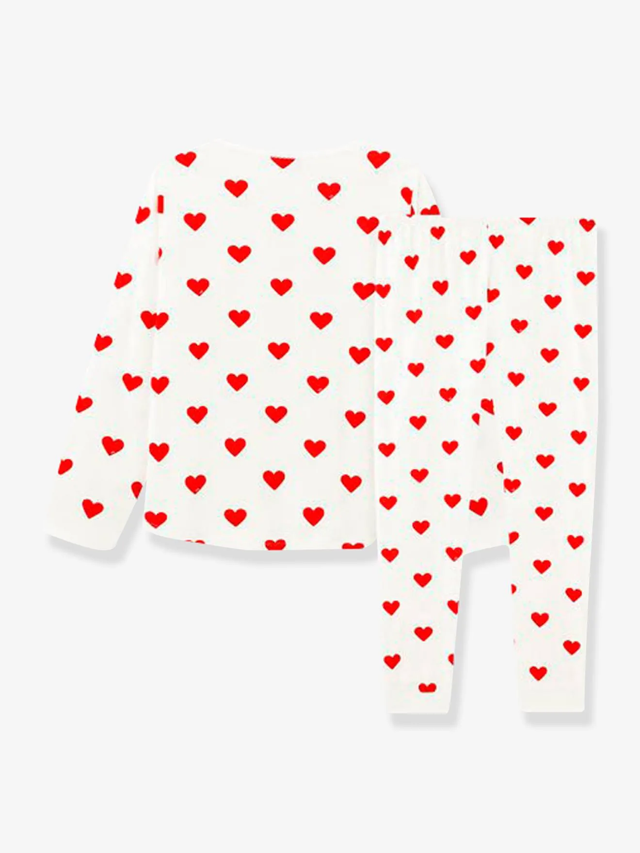 Pijama de manga larga Corazón para niña PETIT BATEAU de algodón orgánico
