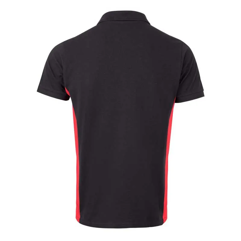 POLO TRABAJO NEGRO BICOLOR TEJIDO PIQUé  VELILLA
