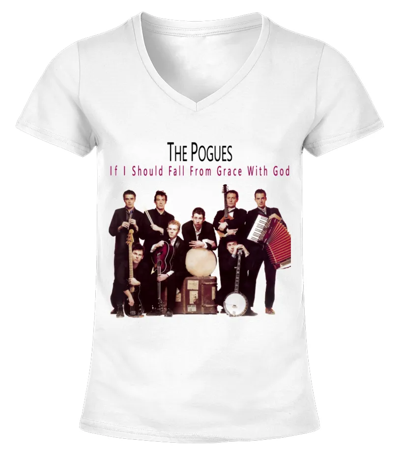 RK80S223WT. THE POGUES  IF I SHOULD FALL FROM GRACE WITH GOD CAMISETA CUELLO PICO MUJER