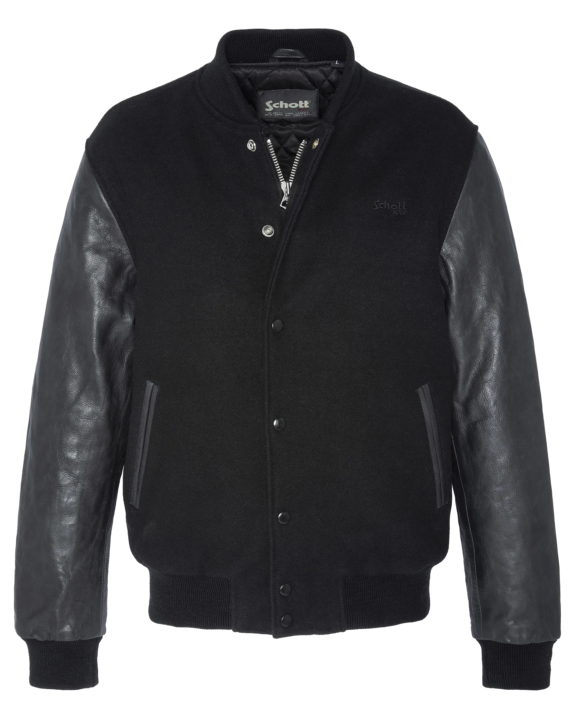 SCHOTT Bomber regular fit de mezcla de lana en negro