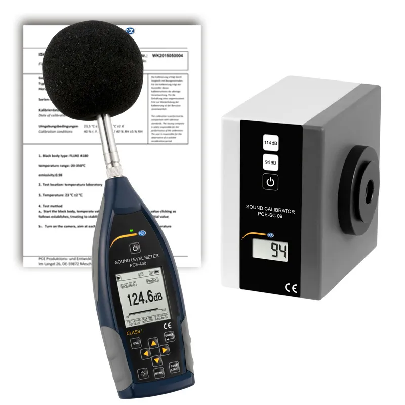 SONóMETRO PCE430, CLASE 1 (HASTA 136 DB), CON CALIBRADOR + CERTIFICADO ISO