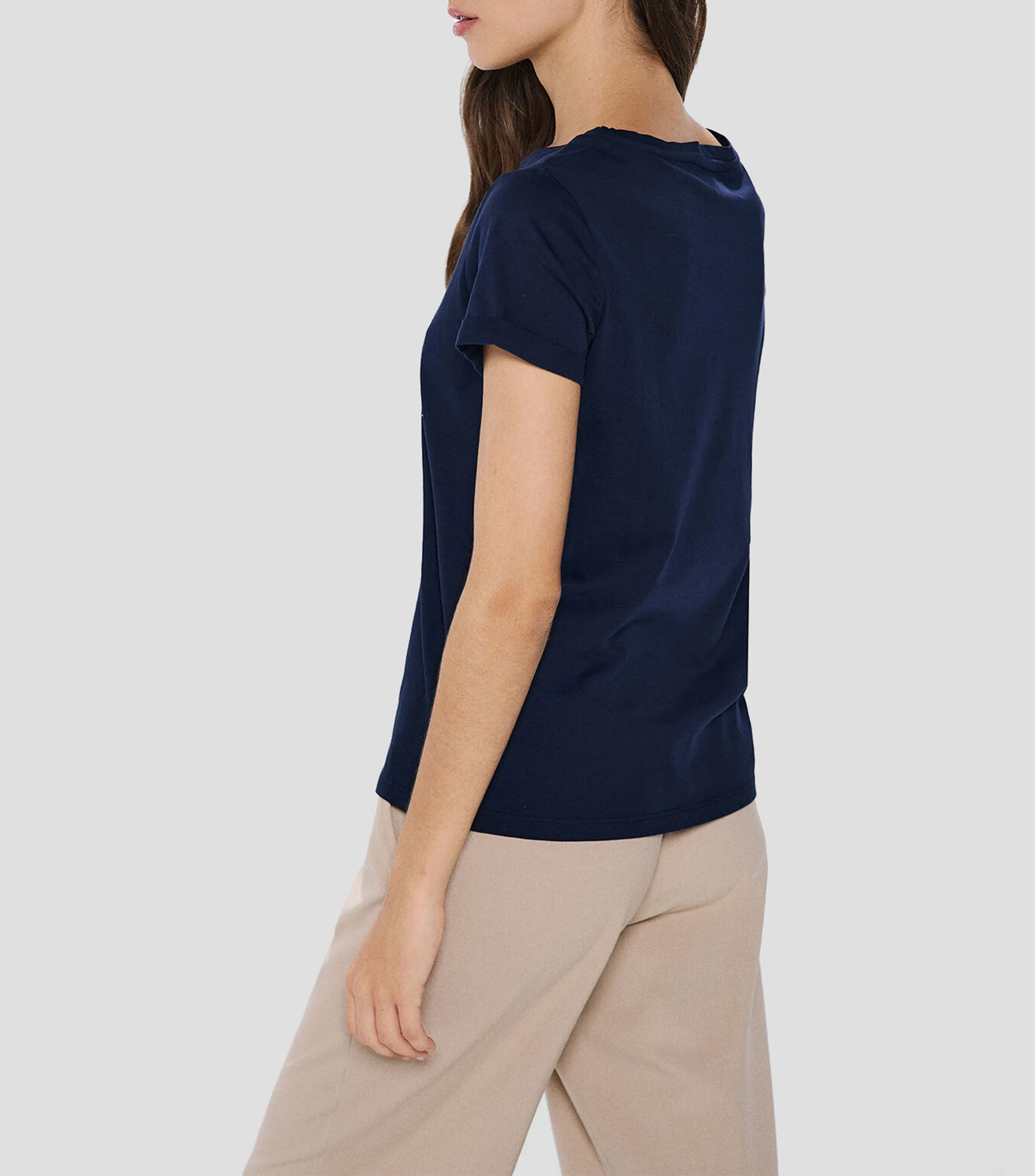 Springfield Playera cuello redondo manga corta con estampado Mujer