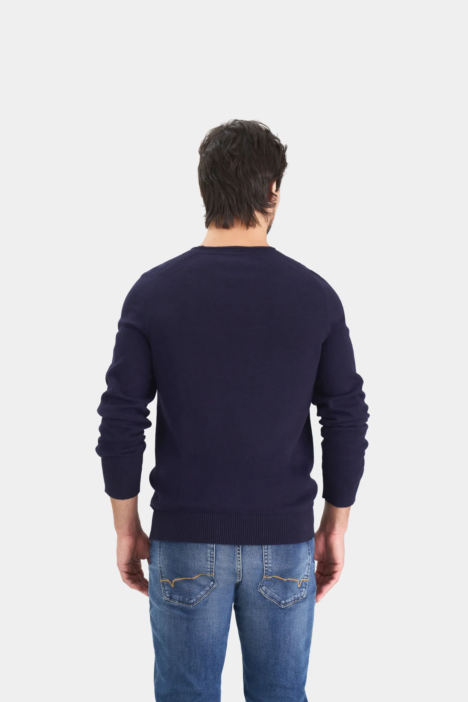 Sweater tejido en algodón para hombre manga ranglan